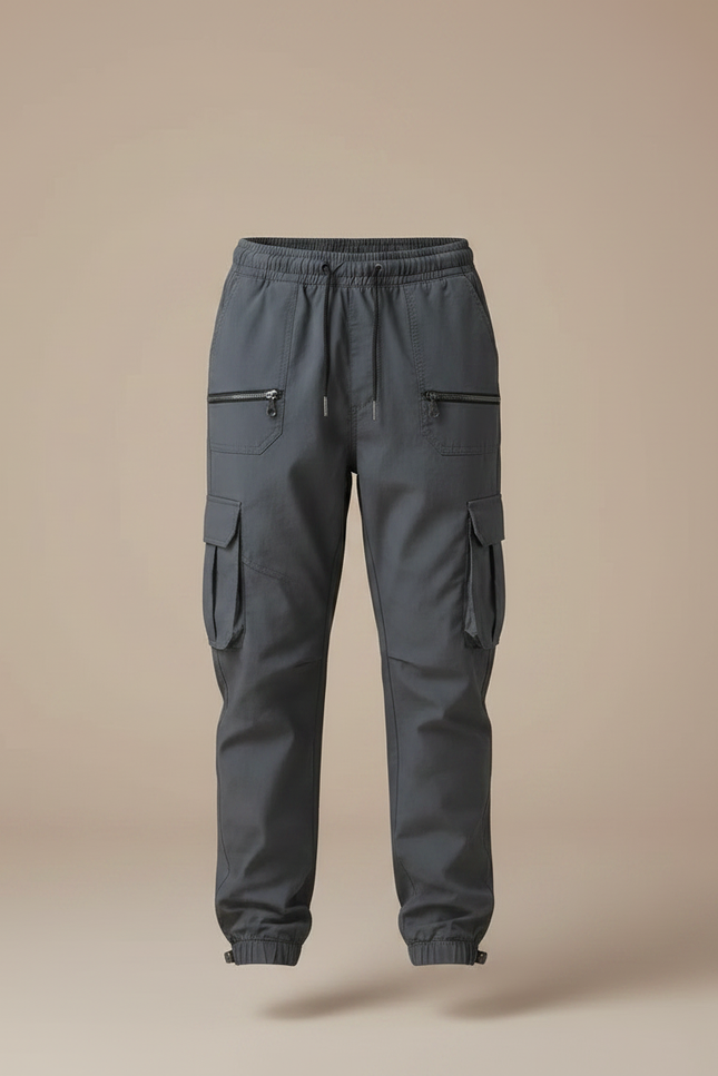 Pantalon Parachute Gris Cargo Cordon Décontracté Garçon - Polyester - vue 3