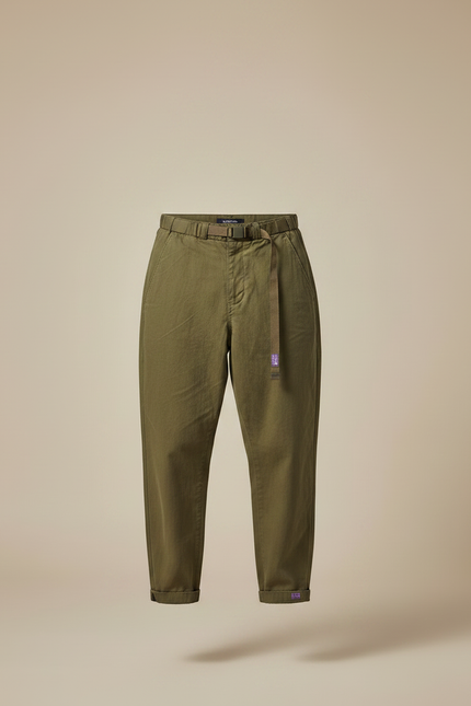 Pantalon Parachute Homme Kaki Resserré Aux Chevilles Toile - vue 3