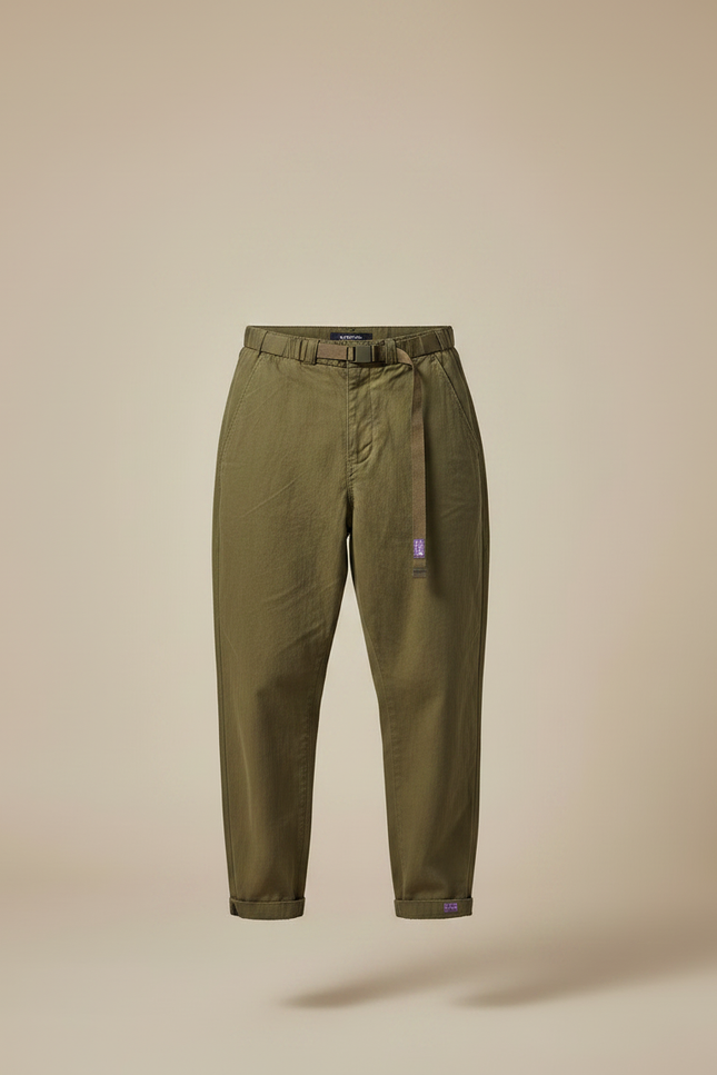 Pantalon Parachute Homme Kaki Resserré Aux Chevilles Toile - vue 3