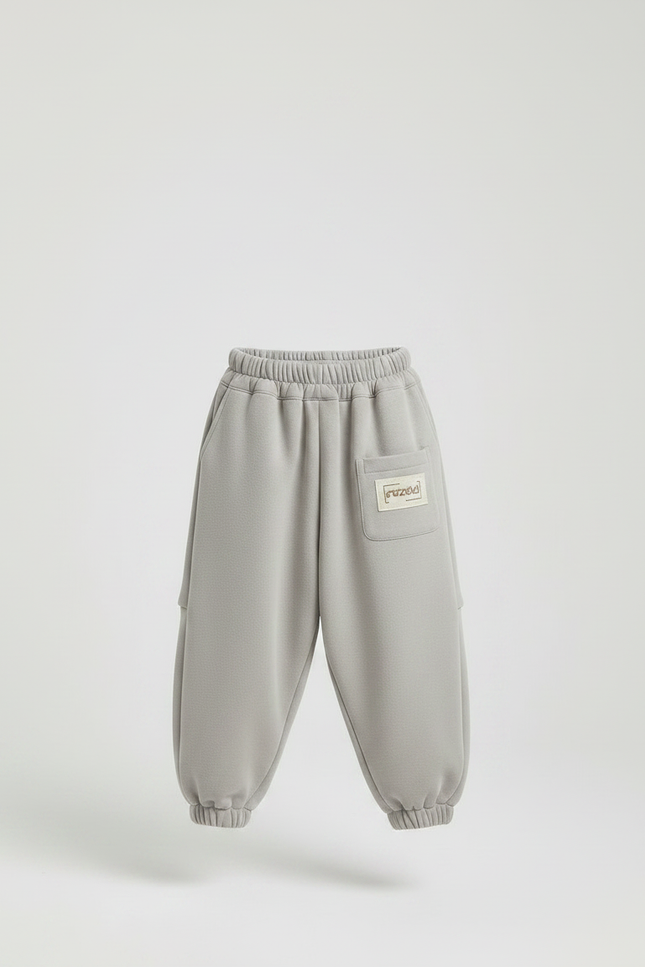 Pantalon Parachute Garçon Gris Resserré Aux Chevilles Streetwear - Molleton - vue 3