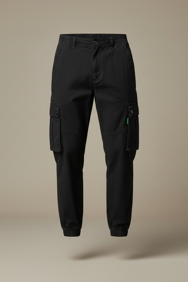 Pantalon Parachute Noir Cargo Multipoches Homme Décontracté - Coton - vue 3