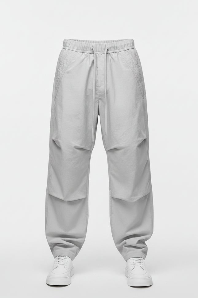 Pantalon Parachute Gris Ample Nylon Décontracté Homme - Polyester - vue 3