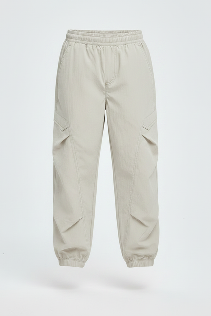 Pantalon Parachute Beige Ample Enfant Décontracté Léger - Polyester - vue 3