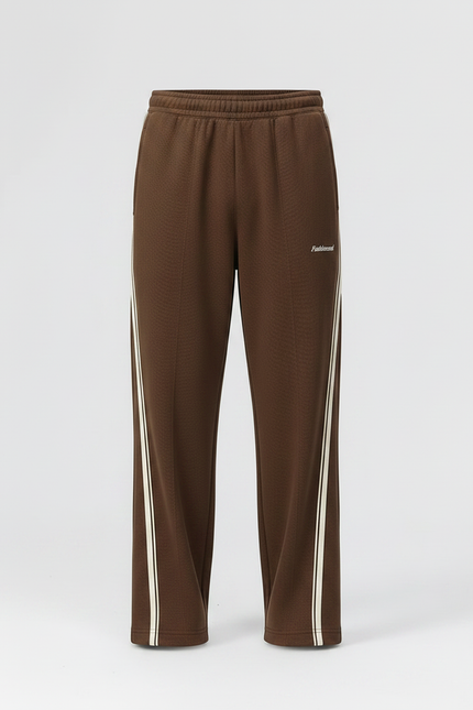 Pantalon Parachute Marron Rayé Ample Décontracté Homme - Molleton - vue 3