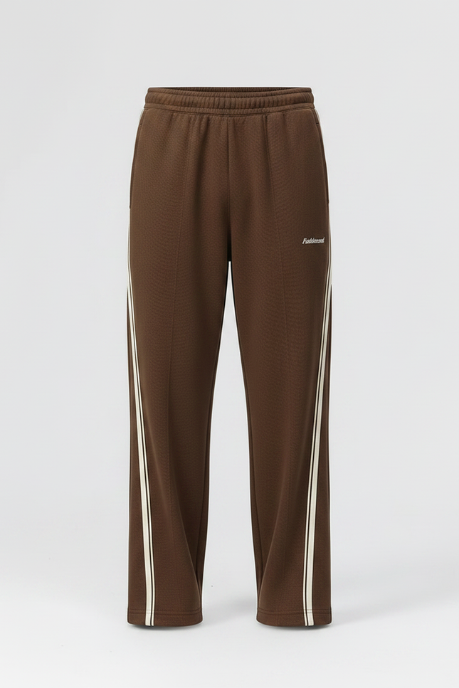 Pantalon Parachute Marron Rayé Ample Décontracté Homme - Molleton - vue 3