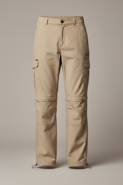 Pantalon Parachute Beige Convertible Cargo Décontracté Femme - Polyester - vue 3