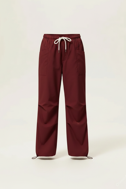 Pantalon Parachute Bordeaux Ample Casual Fille - Polyester - vue 3