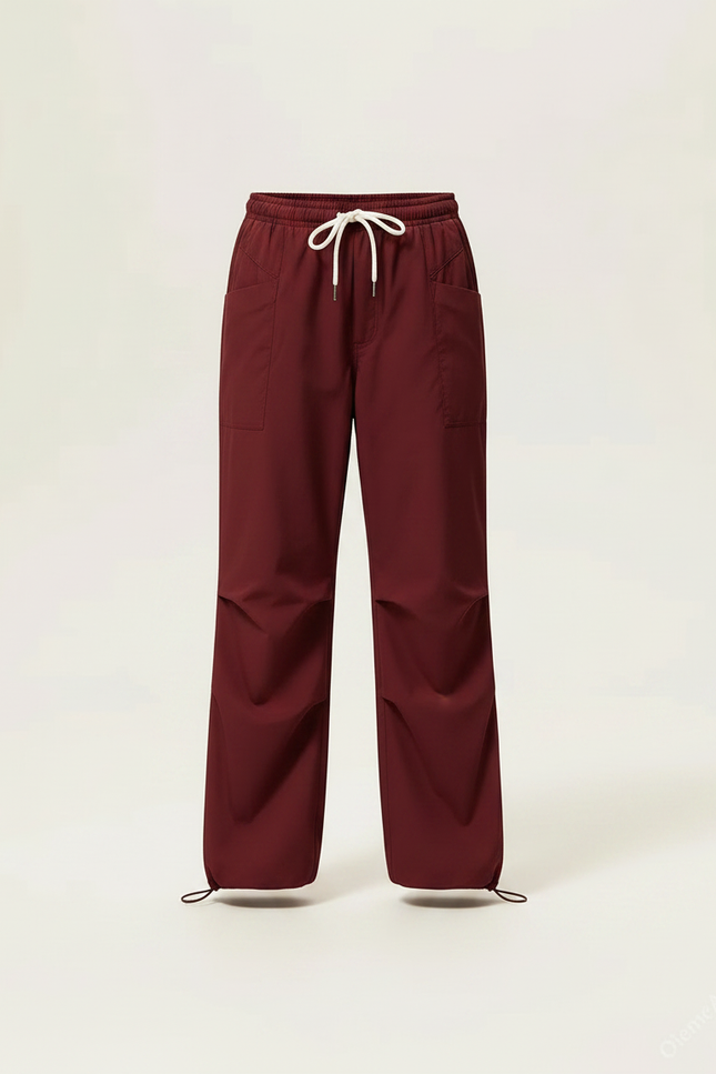 Pantalon Parachute Bordeaux Ample Casual Fille - Polyester - vue 3