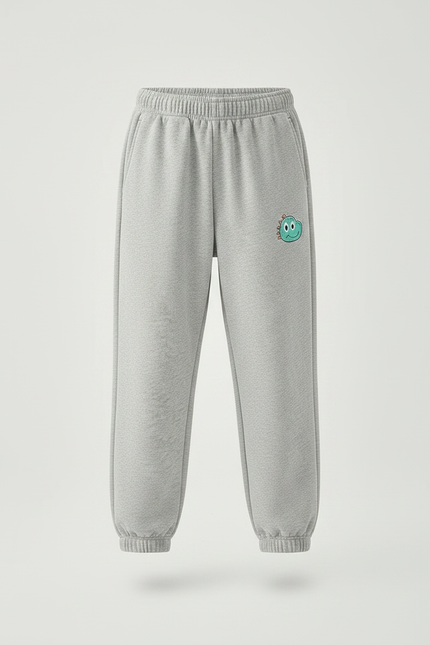Pantalon Parachute Gris Molletonné Décontracté Brodé Enfant - vue 3