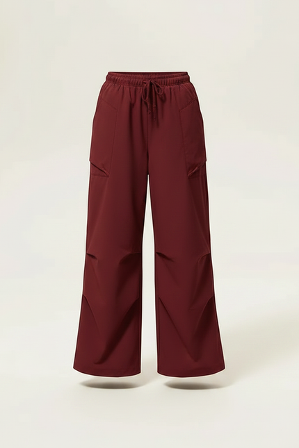 Pantalon Parachute Bordeaux Cargo Ample Décontracté Fille - Polyester - vue 3