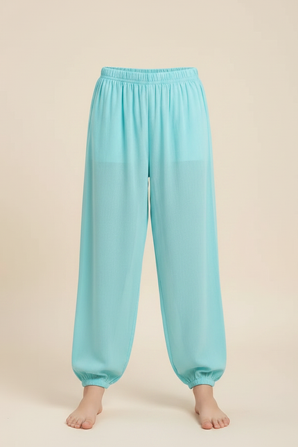 Pantalon Parachute Fluide Coton Ample Enfant - Bleu - vue 3