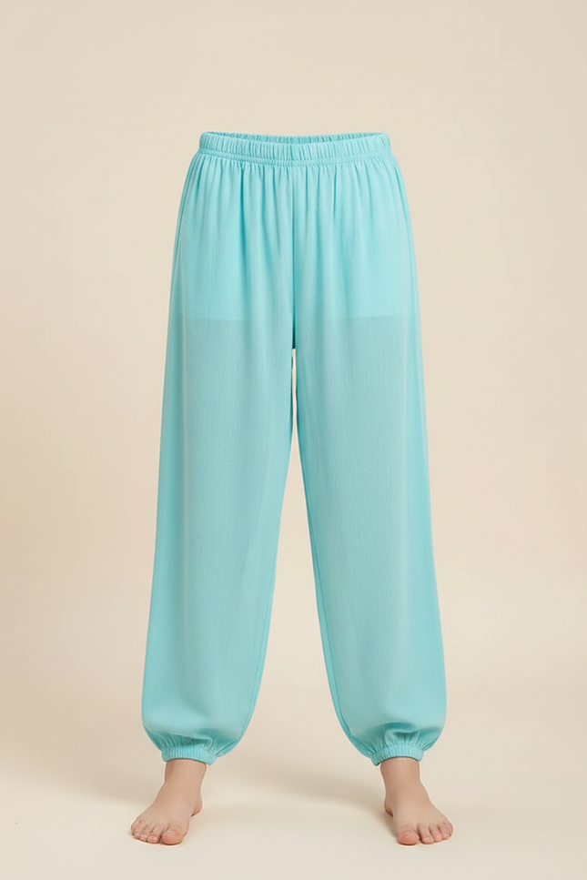 Pantalon Parachute Fluide Coton Ample Enfant - Bleu - vue 3