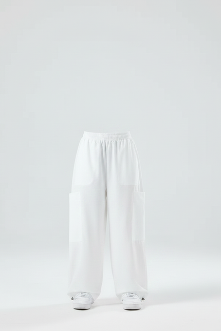 Pantalon Parachute Blanc Ample Fille Décontracté - Polyester - vue 3