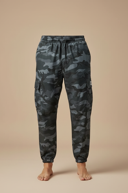 Pantalon Parachute Camouflage Gris Cargo Homme Décontracté - Polyester - vue 3