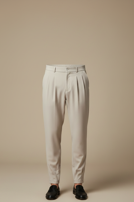 Pantalon Parachute Beige Plissé Fluide Homme Élégant - Polyester - vue 3