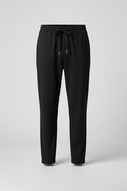 Pantalon Parachute Noir Ample Cordon Décontracté - Polyester - vue 3