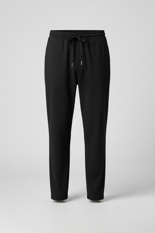 Pantalon Parachute Noir Ample Cordon Décontracté - Polyester - vue 3