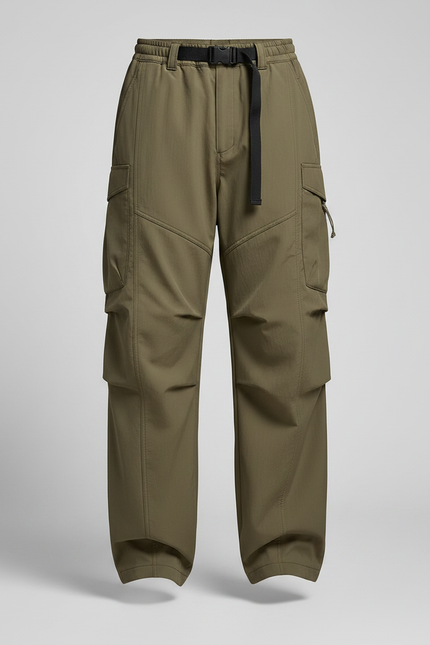 Pantalon Parachute Kaki Ample Fonctionnel Décontracté Homme - Polyester - vue 3