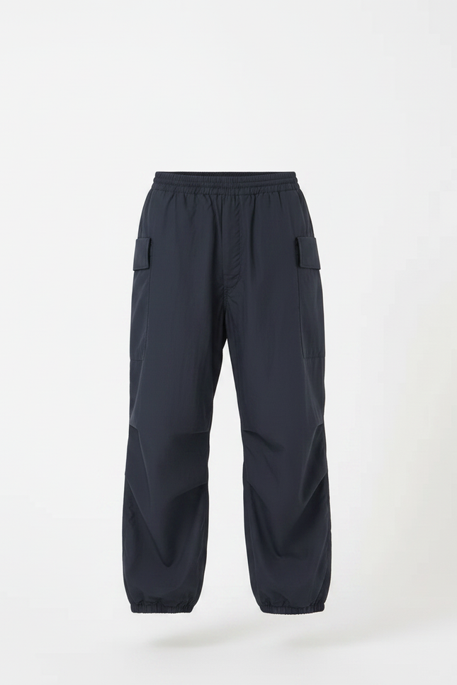 Pantalon Parachute Bleu Marine Ample Cargo Décontracté - Polyester - vue 3