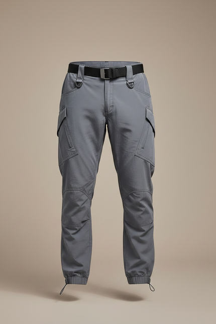 Pantalon Parachute Gris Tactique Homme Ajusté Militaire - Polyester - vue 3