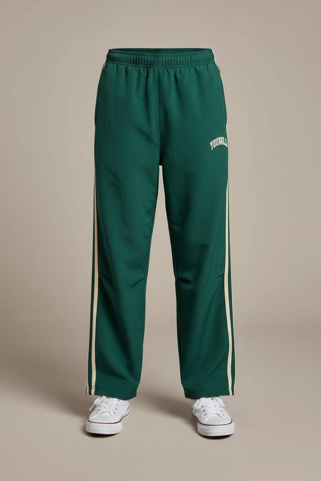 Pantalon Parachute Vert Ample Rayures Enfant Sport - Polyester - vue 3