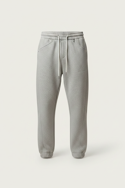Pantalon Parachute Gris Ample Molleton Décontracté Homme - vue 3