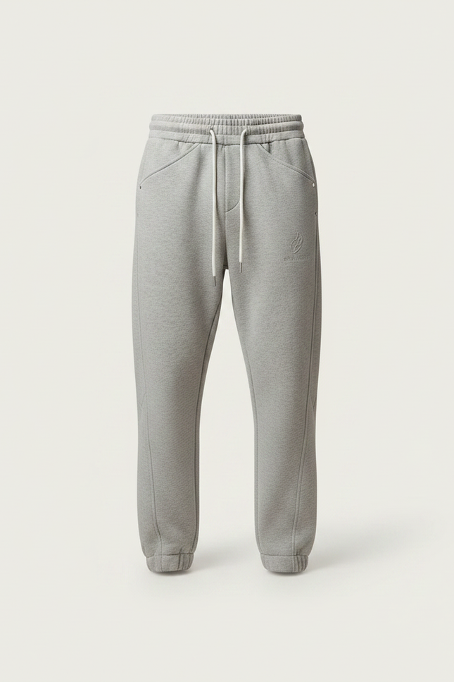 Pantalon Parachute Gris Ample Molleton Décontracté Homme - vue 3