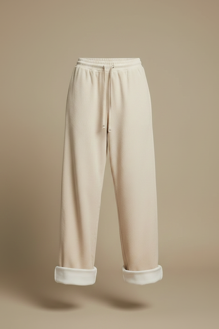 Pantalon Parachute Femme Beige Baggy - Cordé - vue 3