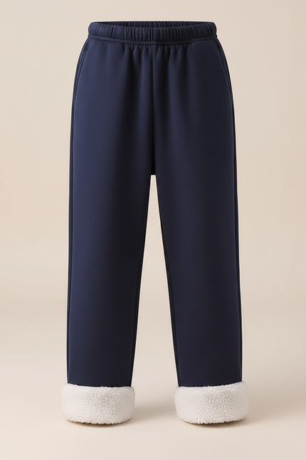 Pantalon Parachute Bleu Marine Doublé Polaire Enfant - Molleton - vue 3