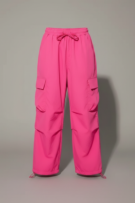 Pantalon Parachute Rose Vif Cargo Ample Enfant Fille - Polyester - vue 3