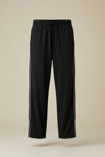 Pantalon Parachute Noir Ample Rayures Homme Sport - Polyester - vue 3