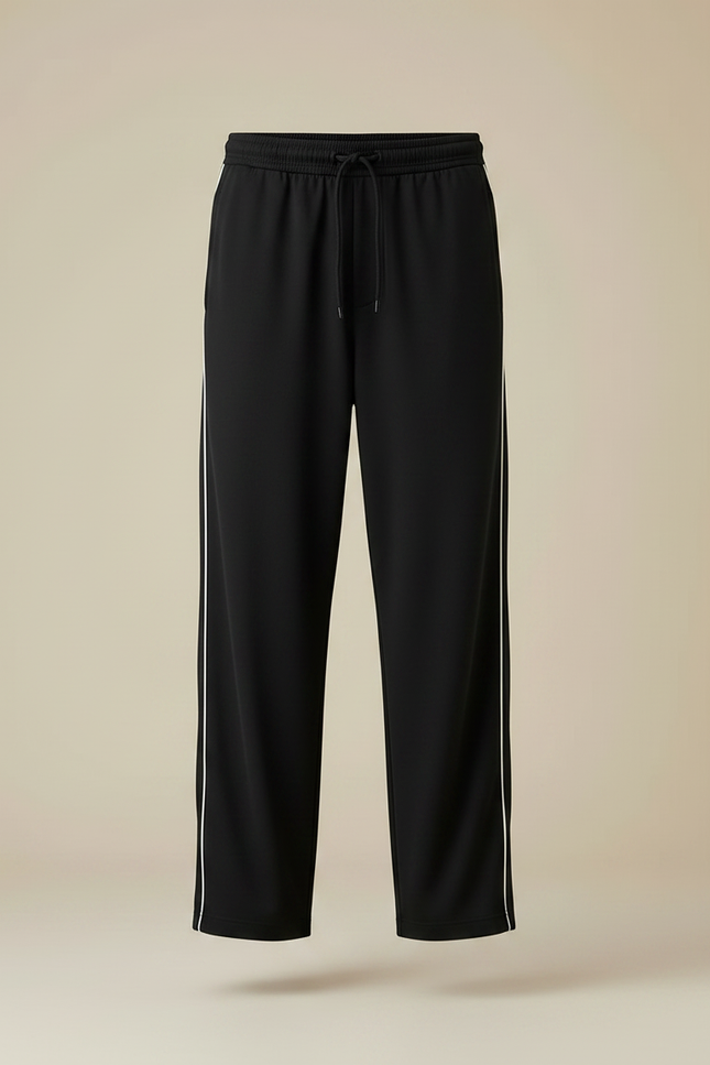 Pantalon Parachute Noir Ample Rayures Homme Sport - Polyester - vue 3