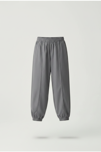 Pantalon Parachute Gris Ample Fille Décontracté Coton - vue 3