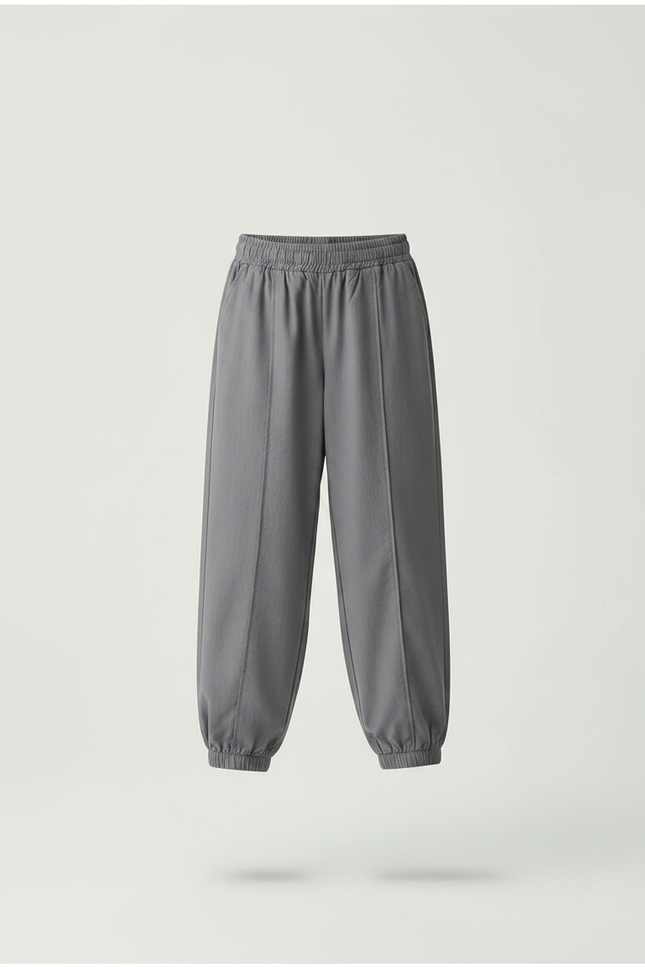 Pantalon Parachute Gris Ample Fille Décontracté Coton - vue 3