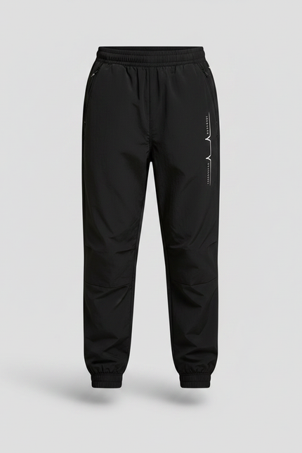 Pantalon Parachute Noir Uni Sport Décontracté Garçon - Polyester - vue 3