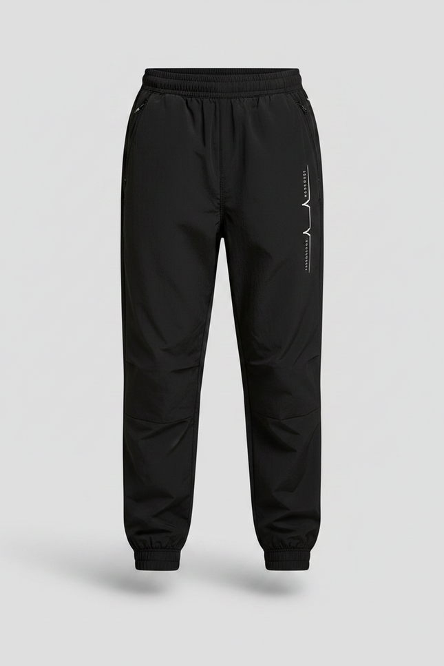 Pantalon Parachute Noir Uni Sport Décontracté Garçon - Polyester - vue 3