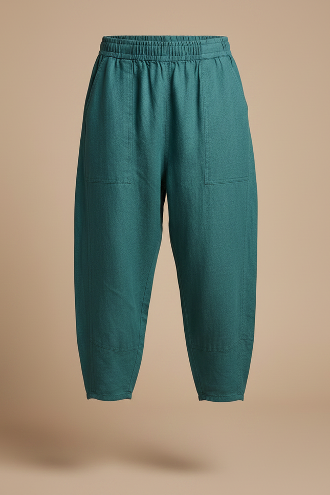 Pantalon Parachute Vert Ample Coton Lin Enfant - vue 3