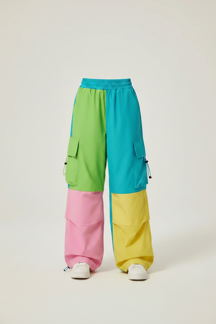 Pantalon Parachute Coloré Cargo Ample Fille - Multicolore Polyester - vue 3