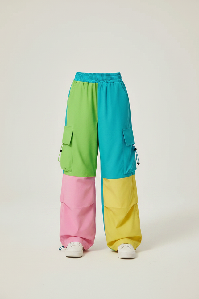 Pantalon Parachute Coloré Cargo Ample Fille - Multicolore Polyester - vue 3