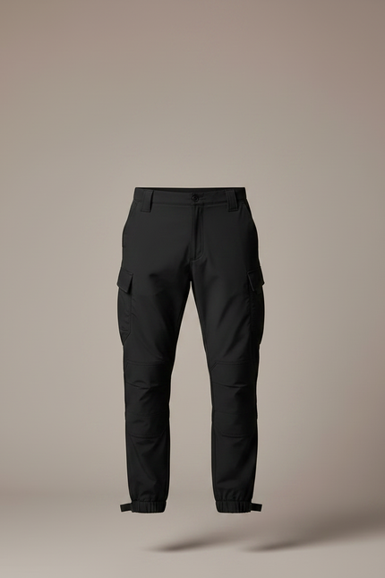 Pantalon Parachute Noir Cargo Tactique Homme - Polyester - vue 3