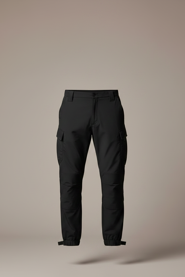 Pantalon Parachute Noir Cargo Tactique Homme - Polyester - vue 3
