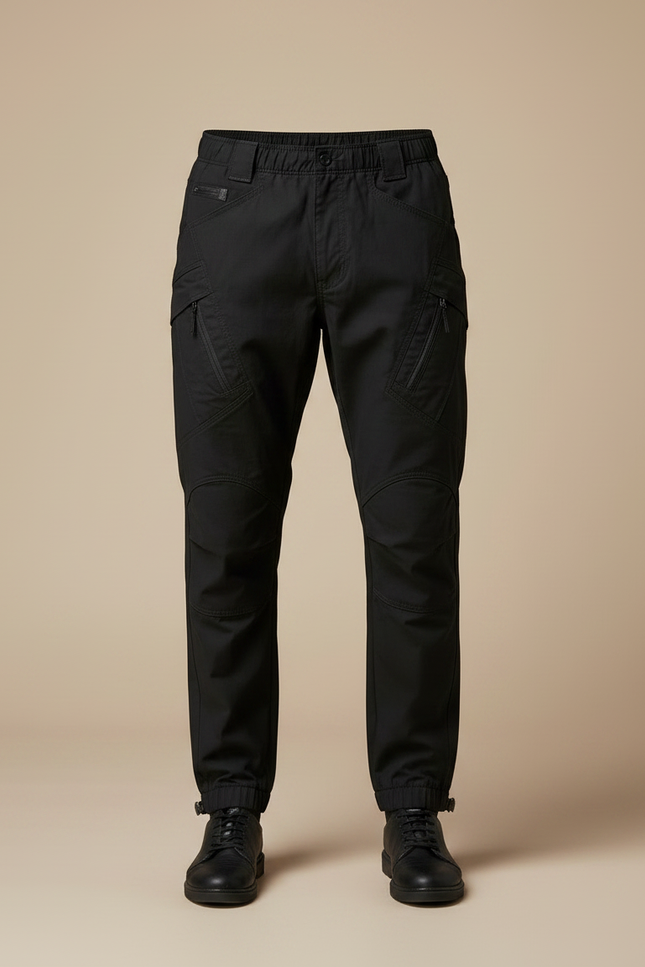 Pantalon Parachute Homme Noir Cargo Technique Ajusté - Polyester - vue 3