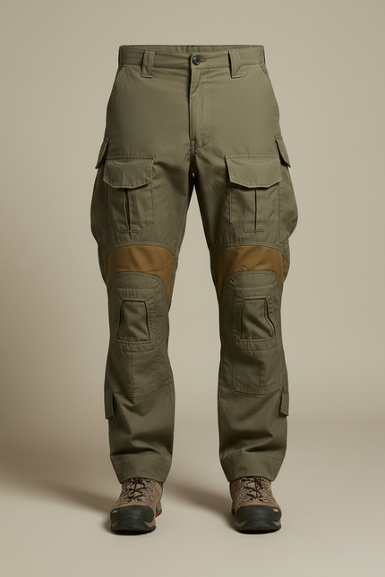 Pantalon Parachute Kaki Cargo Tactique Renforcé Homme - Toile - vue 2