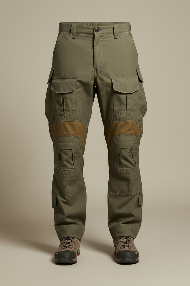 Pantalon Parachute Kaki Cargo Tactique Renforcé Homme - Toile - vue 2