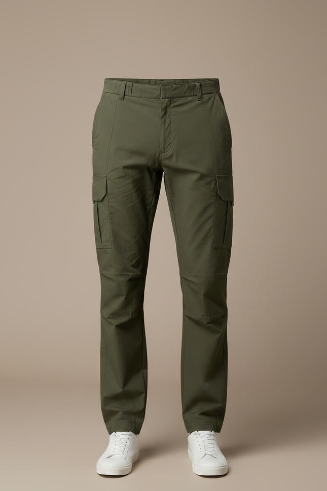 Pantalon Parachute Vert Cargo Décontracté Homme Coton - vue 3