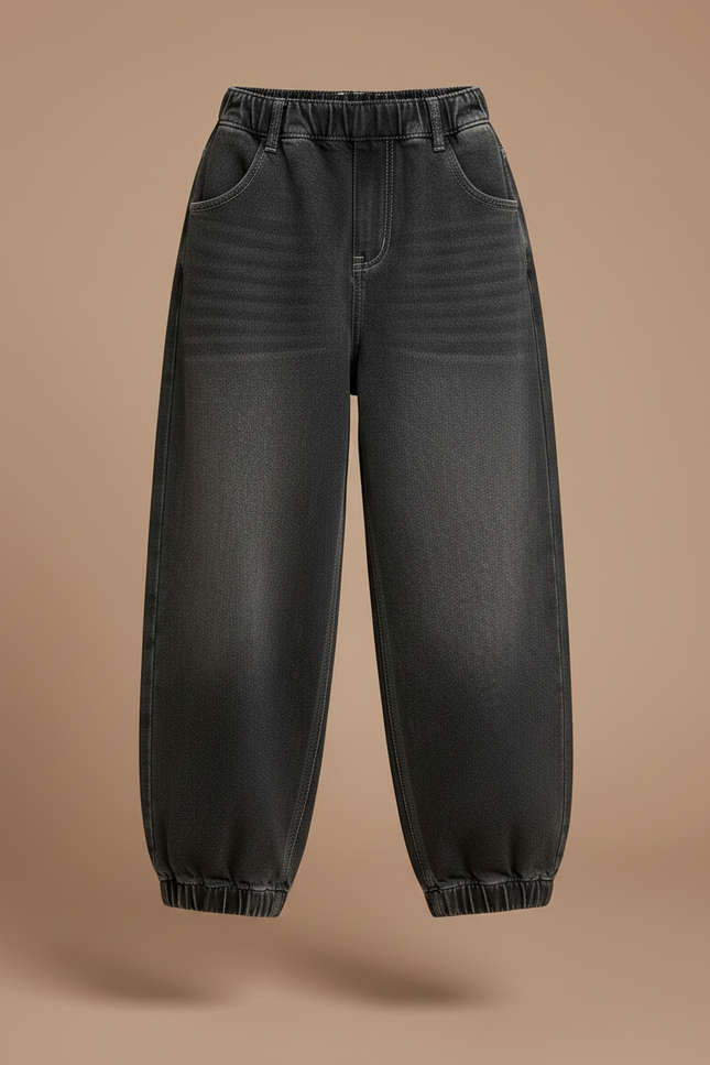 Pantalon Parachute Enfant Ample Denim Délavé Gris - Jean - vue 3
