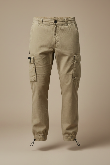 Pantalon Parachute Kaki Cargo Coton Léger Homme - vue 3