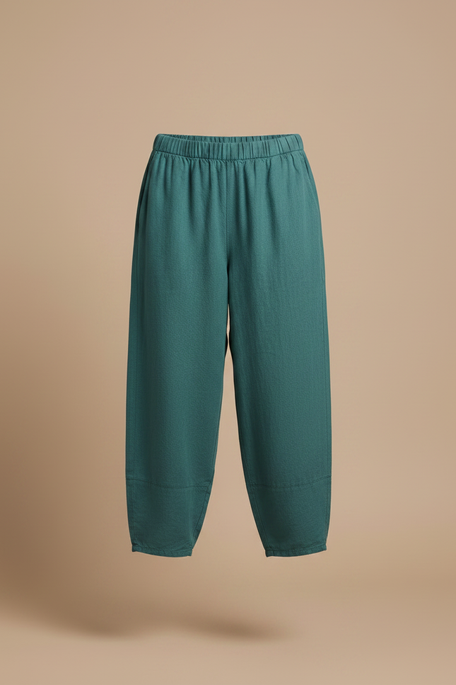 Pantalon Parachute Vert Coton Lin Ample Enfant - vue 3