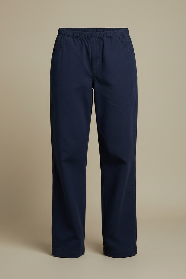 Pantalon Parachute Bleu Marine Fluide Ample Décontracté - Coton - vue 3