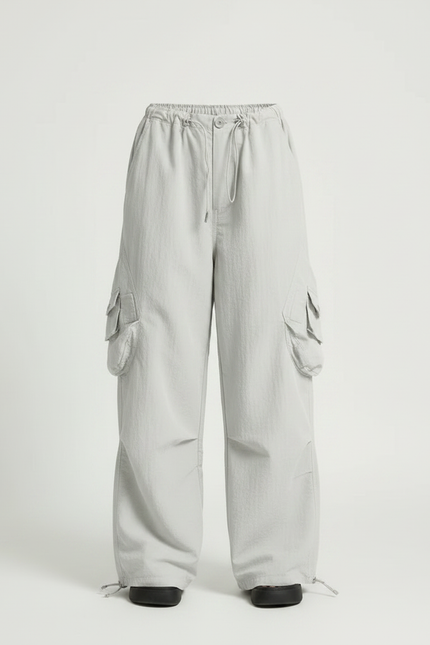 Pantalon Parachute Gris Ample Cargo Enfant Léger - Polyester - vue 3
